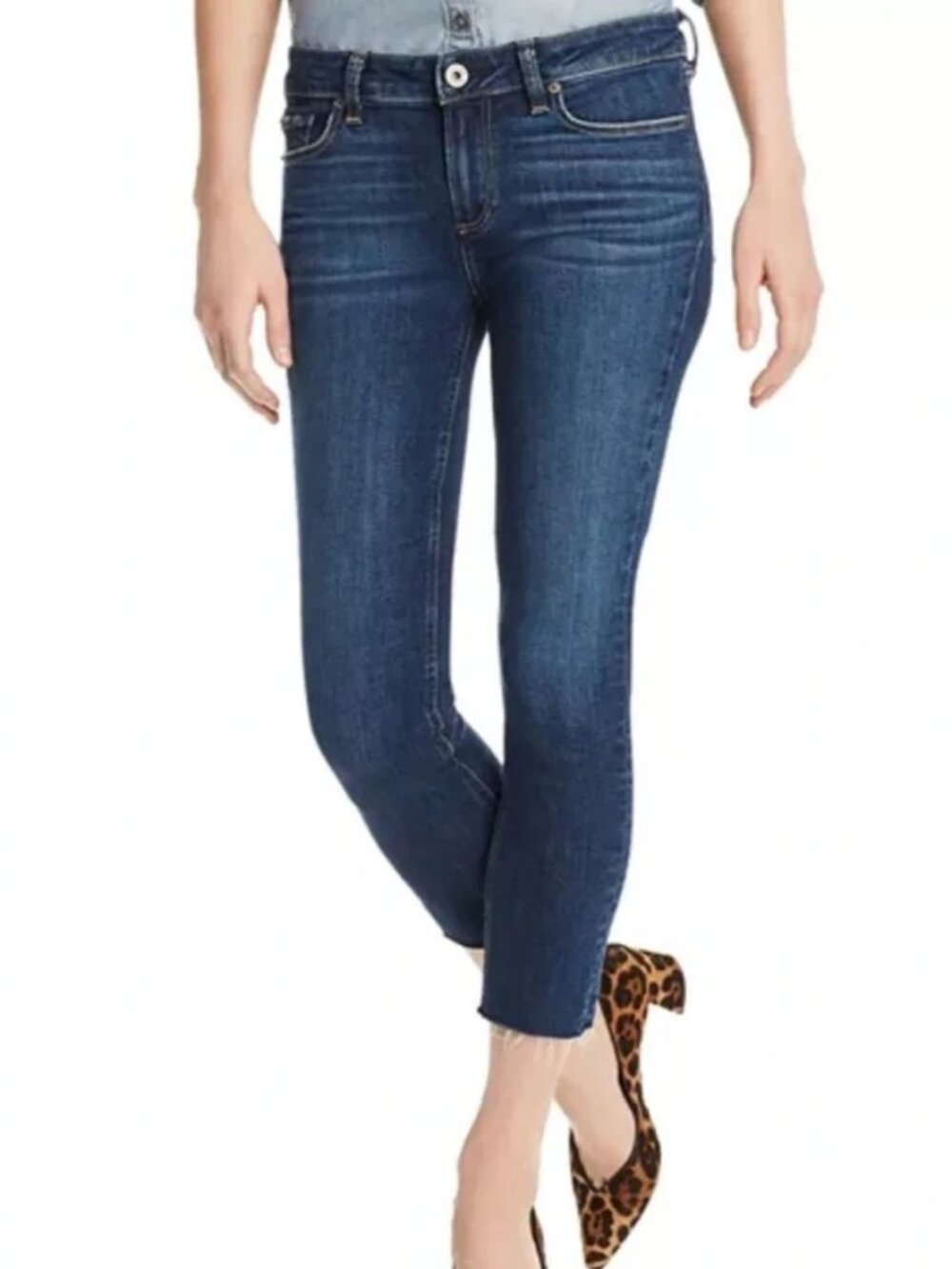 BRAND NEW PAIGE Skyline Skinny Crop Jeans Raw Hem size 27 Greece color
